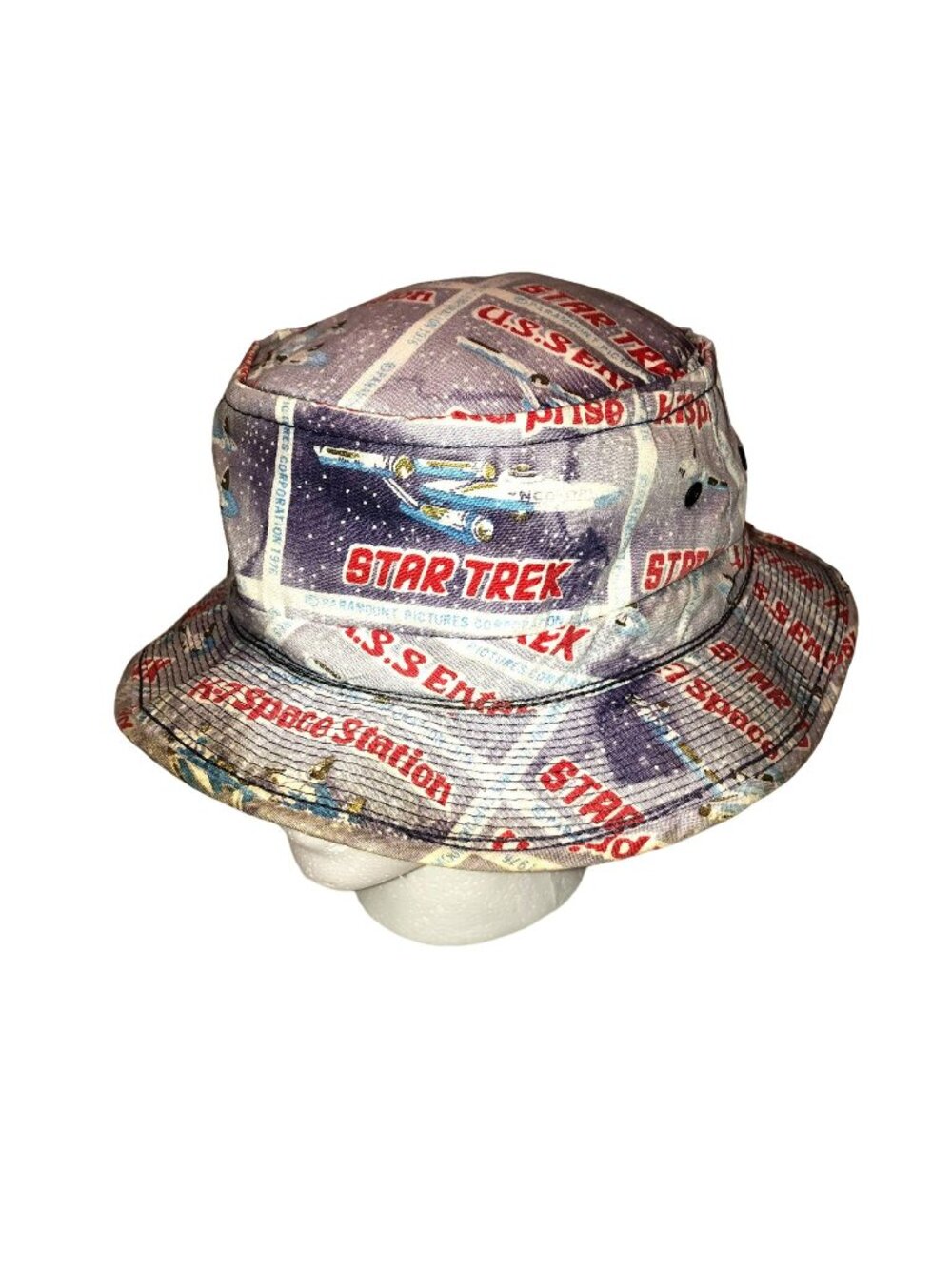 Vtg Star Trek Bucket Hat Super Rare 1976 Paramount Pictures Promo Enterprise